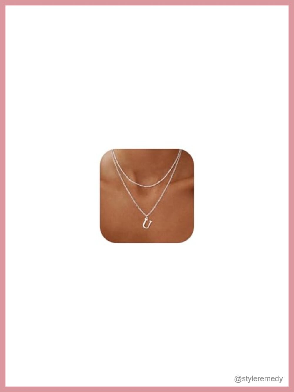 14K Gold Plated Initial Pendant Necklace Set Dainty Layered Letter Choker